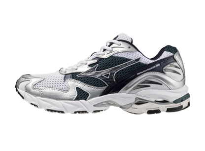 BASKETS MIZUNO WAVE RIDER 10 VERTES ET ARGENTÉES –