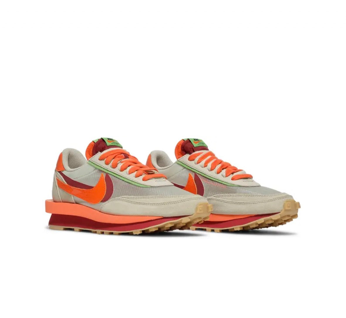 sacai x Clot x Nike LDWaffle 'Net Orange Blaze'