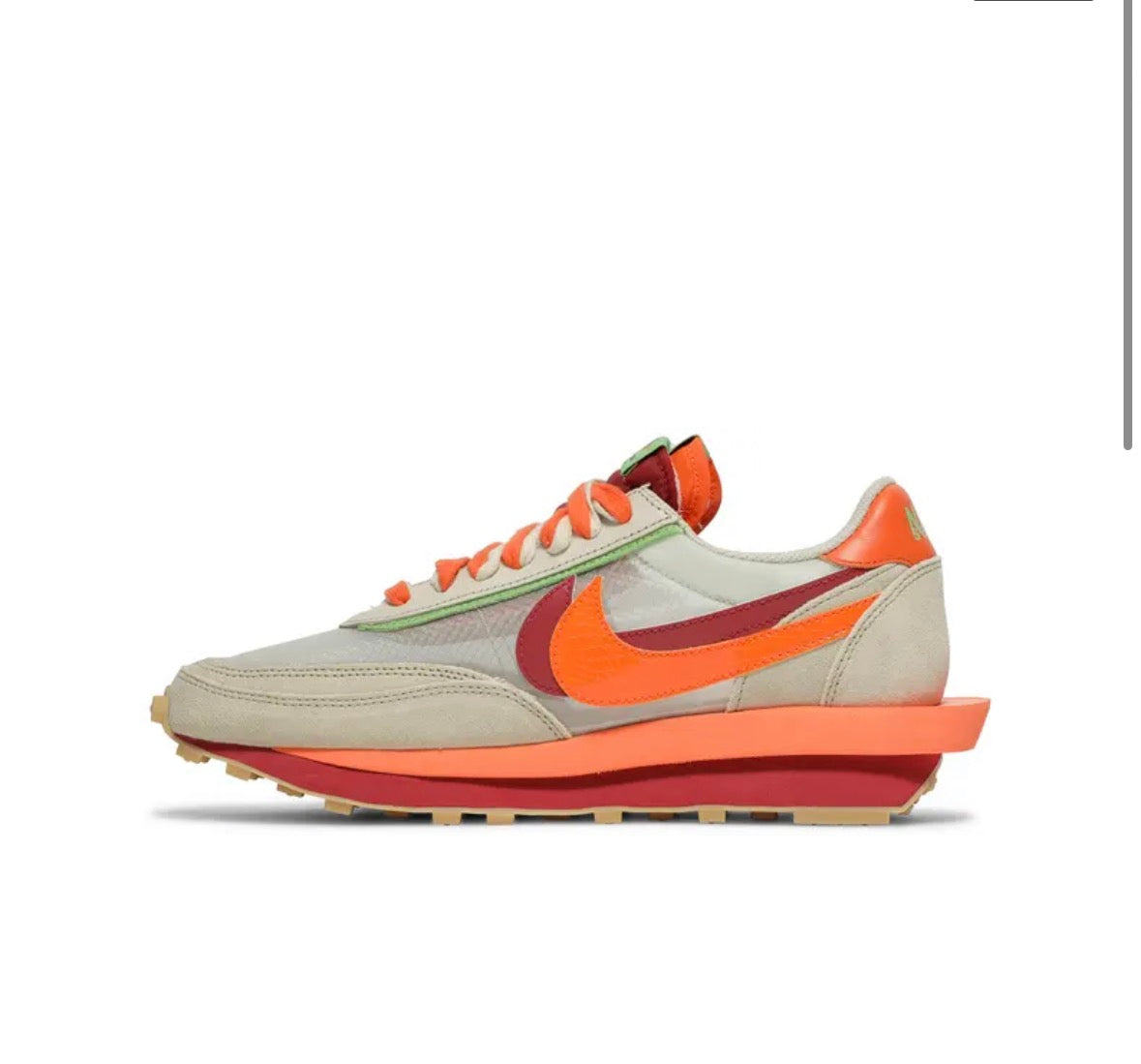 sacai x Clot x Nike LDWaffle 'Net Orange Blaze'