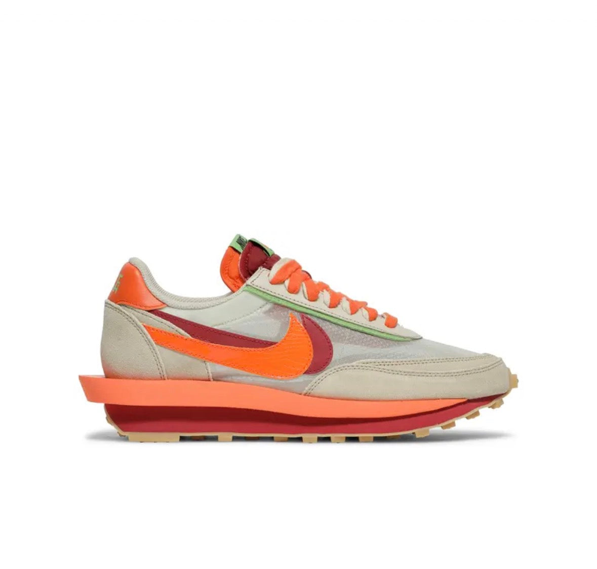 sacai x Clot x Nike LDWaffle 'Net Orange Blaze'